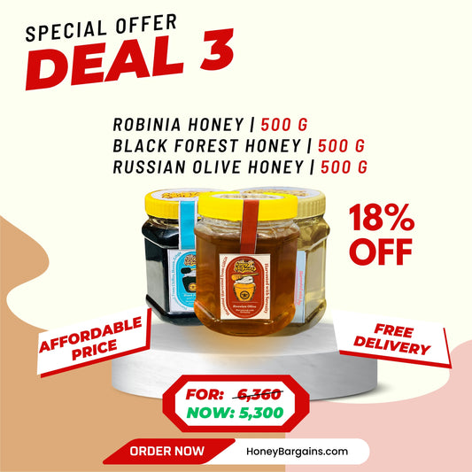 Deal 3 / Pack of 3 - Black Forest, Russian Olive & Robinia Honey